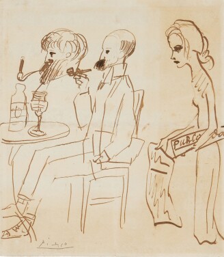 View 1 of Lot 232: Rusiñol, Utrillo et une vendeuse de journaux 