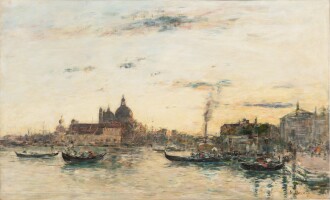 View 1 of Lot 3: Venise, la Salute, la Piazzetta et le grand canal le soir