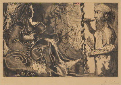 Catalog image of Peintre, et modèle examinant son portrait