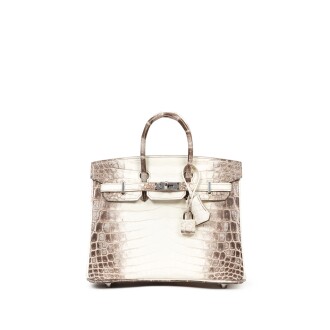 View 1 of Lot 1007: Blanc Matte Himalaya Niloticus Crocodile Birkin 25 Palladium hardware, 2021