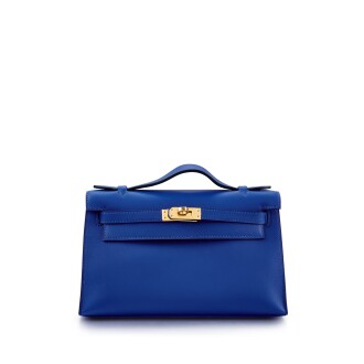View 1 of Lot 1104: Bleu France Swift Kelly Pochette Gold Hardware, 2022  