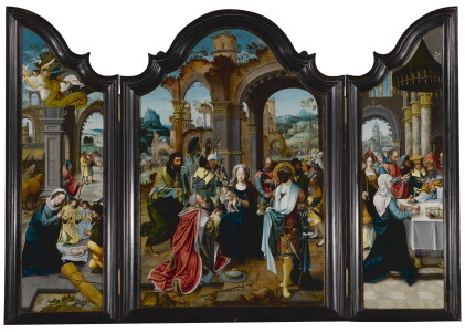 Catalog image of A triptych: The Nativity, The Adoration of the Magi, The Presentation in the Temple