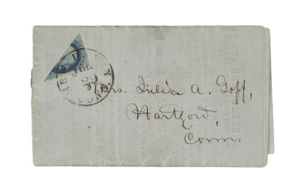 1851 1c Blue Diagonal Bisect (9b)