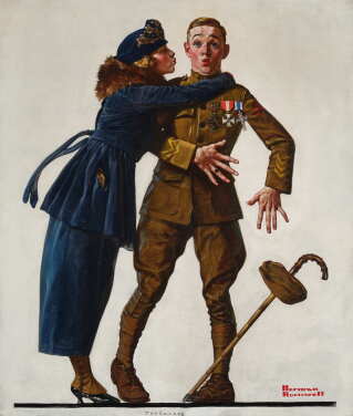 View 1 of Lot 221: The Coward (Woman Kissing Soldier)