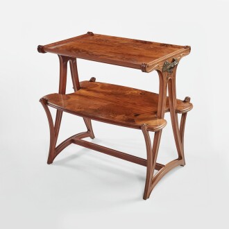 View 1 of Lot 19: "Butomées" Two-Tiered Tea Table