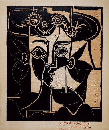 Catalog image of Grande tête de femme au chapeau orné