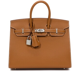 View 1 of Lot 124: Gold Epsom Birkin 25 Sellier Palladium Hardware, 2022