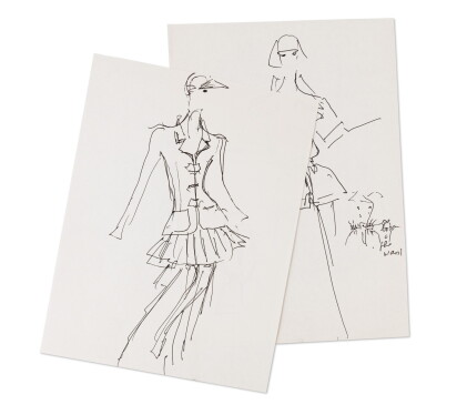 Catalog image of Two original sketches for fashion | Deux croquis de mode originaux
