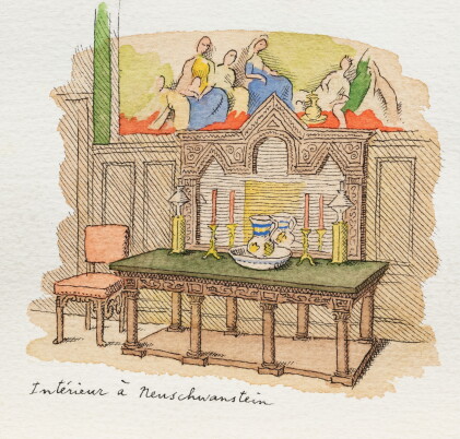 Catalog image of intérieur à neuschwanstein : une table de style renaissance dans un intérieur n…