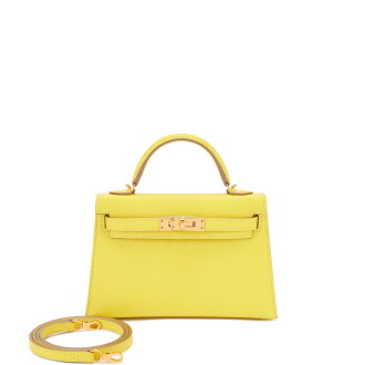 View 1 of Lot 601: Lime Epsom Mini Kelly II 20 Gold Hardware, 2019
