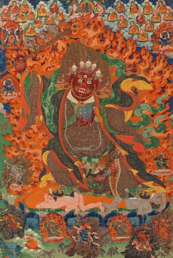 View 1 of Lot 304: A Thankga Depicting Raudrantaka Mahakala, Tibet, 19th Century