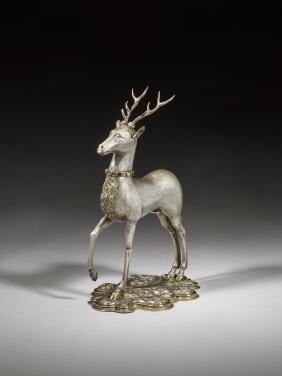 View 1 of Lot 510: A Flemish parcel-gilt silver stag cup, Mons, probably 1642, maker's mark LD(?) under a crown