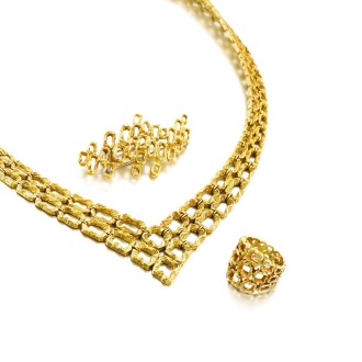 View 1 of Lot 436: Gilbert Albert pour Omega | Parure or | Gold parure