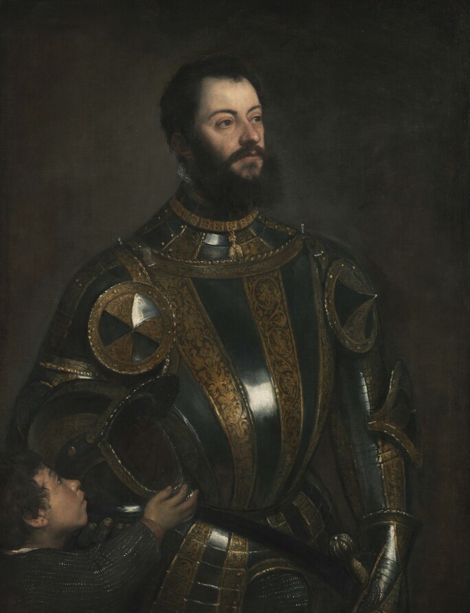 Portrait of Alfonso d'Avalos, Marquis of Vasto, in Armor with a