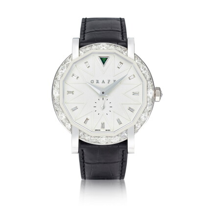 Catalog image of 'GraffStar' Limited Edition Diamond and Emerald Wristwatch with Date | 格拉夫 | 'G…