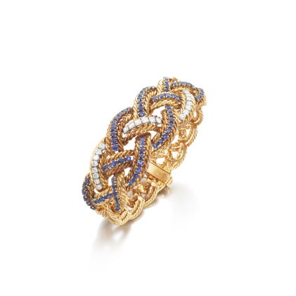 Catalog image of Gold, sapphire and diamond bracelet, circa 1960
