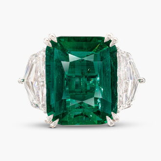 View 1 of Lot 1669: Emerald and Diamond Ring | 8.51 克拉 天然「哥倫比亞」無油祖母綠 配 鑽石 戒指