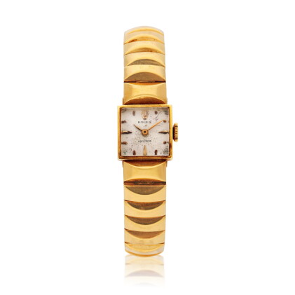 Catalog image of Precision | A yellow gold bracelet wristwatch, Circa 1948