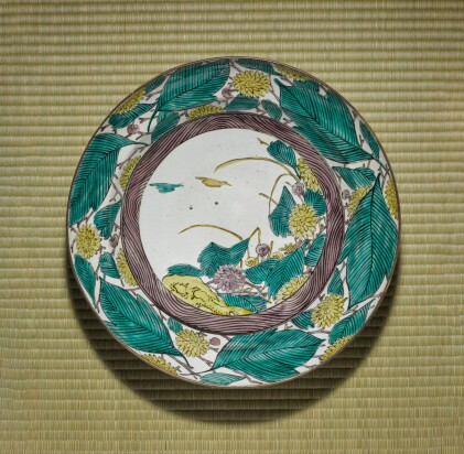 View 1 of Lot 44: A fine Ko-Kutani dish | Fuku mark | Edo period, circa 1650-60 