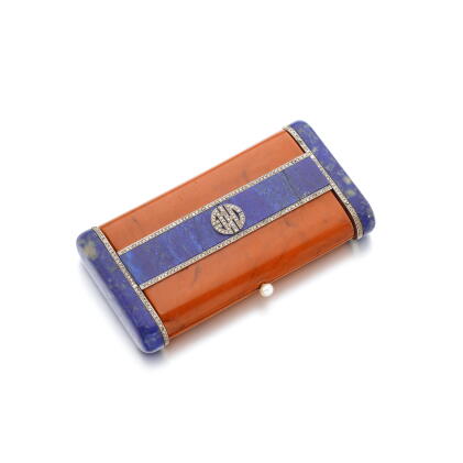 Catalog image of Gem set and diamond cigarette case, circa 1925