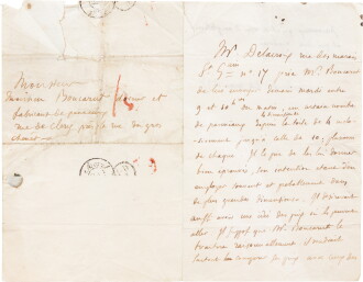 View 1 of Lot 735: Lettre autographe au doreur et encadreur Jean-Louis Boucarut. 24 mai 1834. Inédite.