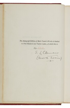  The Autograph Edition of Mark Twain's Writings, double-signed as Clemens and Twain.