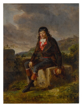 Catalog image of portrait of louis-marie de la révellière-lépeaux, seated in a landscape