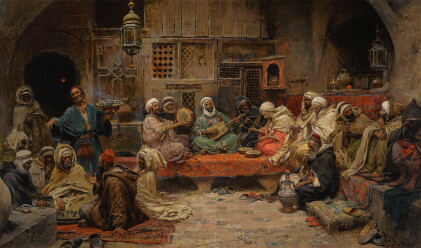 Catalog image of josé benlliure y gil | inside a coffee house, tunis