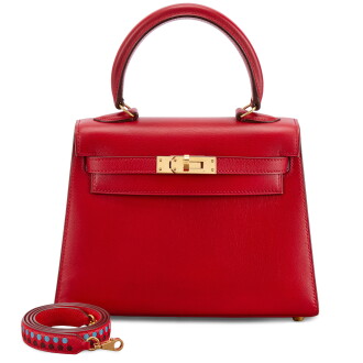 View 1 of Lot 618: Vintage Rouge Vif Box Mini Kelly I 20 Gold Hardware, 1993