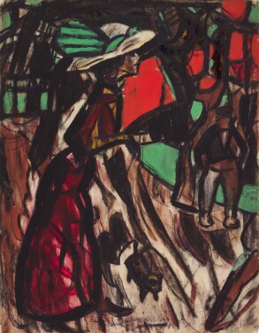 View 1 of Lot 47: Strassenszene mit einer Frau, Begegnungen (Street Scene with a Woman, Encounters) 