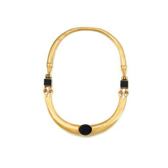 View 1 of Lot 138: Collier onyx et vermeil
