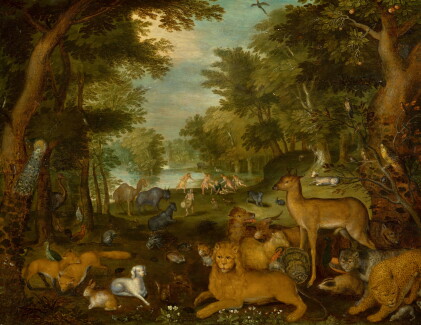 Catalog image of antwerp school, circa 1700 | the garden of eden with orpheus and the thracian maenads
