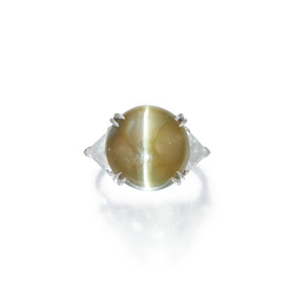 Catalog image of Cat's Eye Chrysoberyl and Diamond Ring
