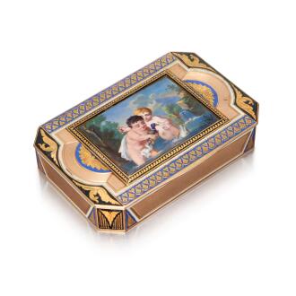 View 1 of Lot 97: A Gold and Enamel Snuff Box, Gebrüder Toussaint, Hanau, circa 1805/1810