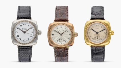 Catalog image of Oyster 'Military' | A set of three Rolex cushion case mechanical wristwatches w…