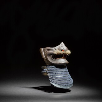 View 1 of Lot 25: A mempo [face mask] | Edo period, 17th century