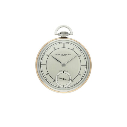 Catalog image of Retailed By Birks Ellis: A stainless steel and pink gold open faced watch, Made…