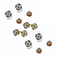 21. rock crystal, sapphire and diamond dress set, deakin & franc