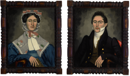 Catalog image of attributed to erastus salisbury field | pair of portraits: lady and gentleman