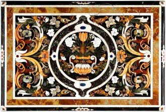 View 1 of Lot 30: A South Italian pietre dure, mother-of-pearl and marble table top, Naples, late 17th century, in the manner of Cosimo Fanzago