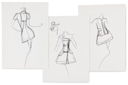 Catalog image of Three original sketches for fashion Trois croquis de mode originaux