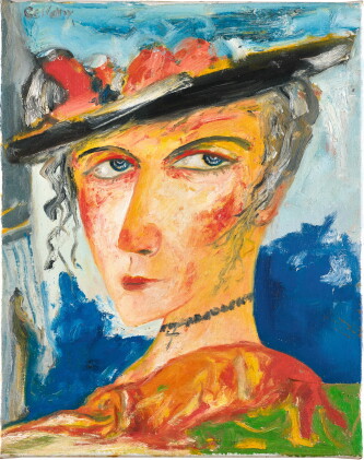 Catalog image of john bellany, r.a. | woman with chapeau