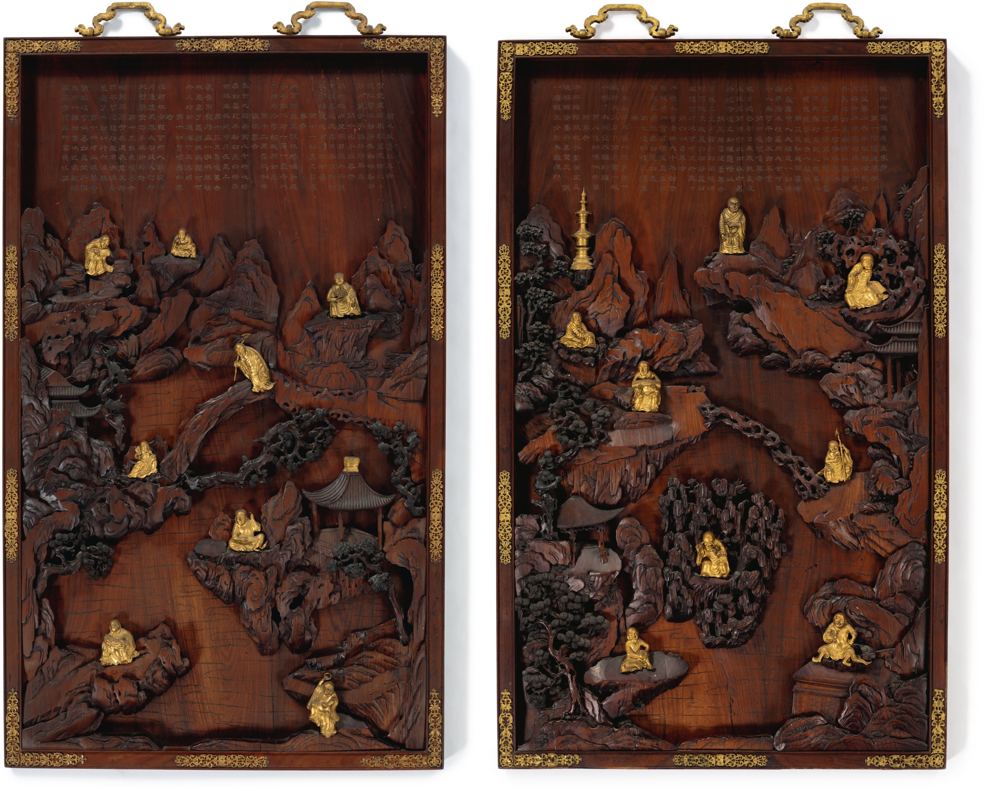 集】102701古硯双日硯如意紋裏漢詩在銘紫檀唐木箱